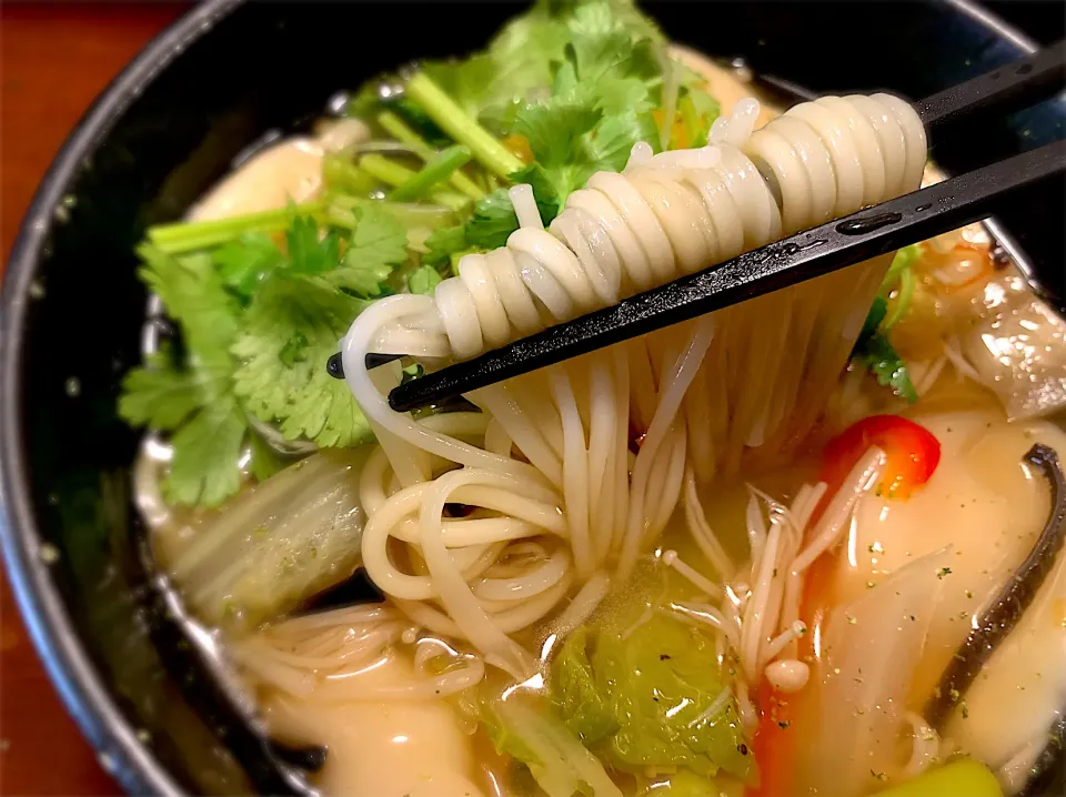 野菜たっぷりあんかけ水餃子温めん|半田手延べそうめんの店 阿波や壱兆さん