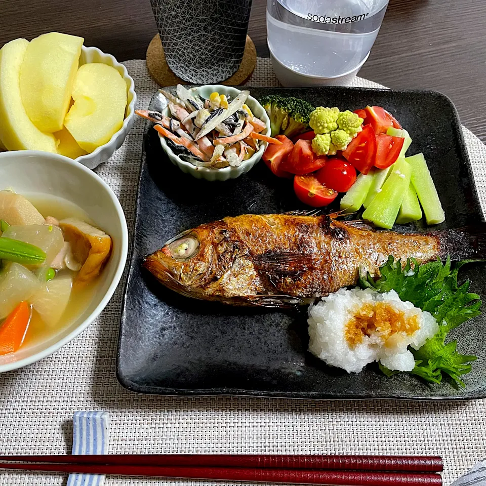 2/16晩ご飯：のどぐろの塩焼き|ななみんさん