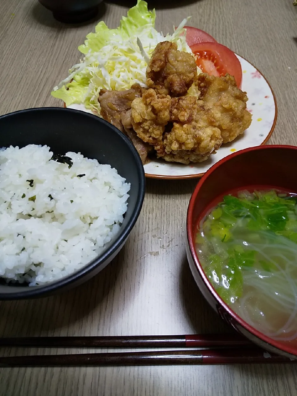 唐揚げ、豚肉ポン酢炒め|つーちさん