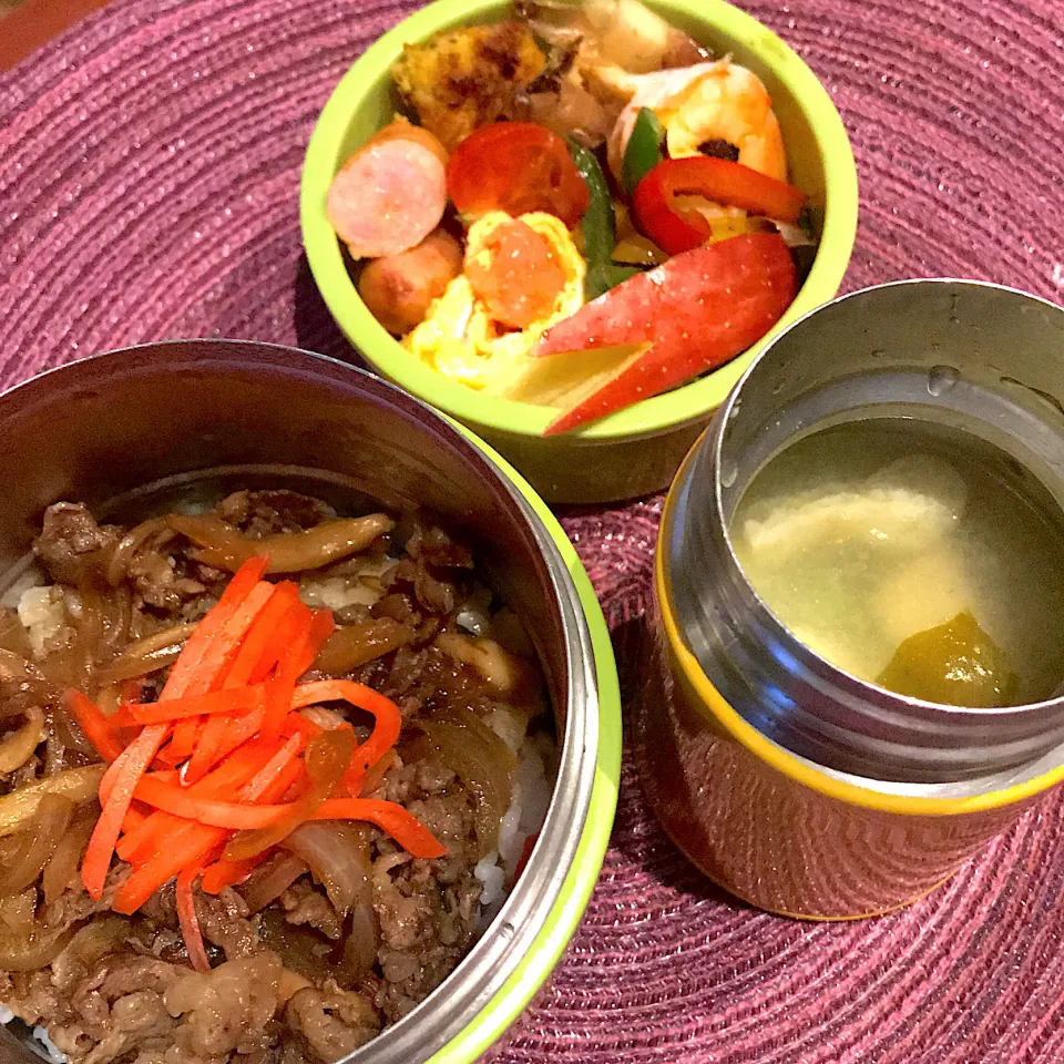 今日のお弁当🍱あったか牛丼弁当|mokoさん