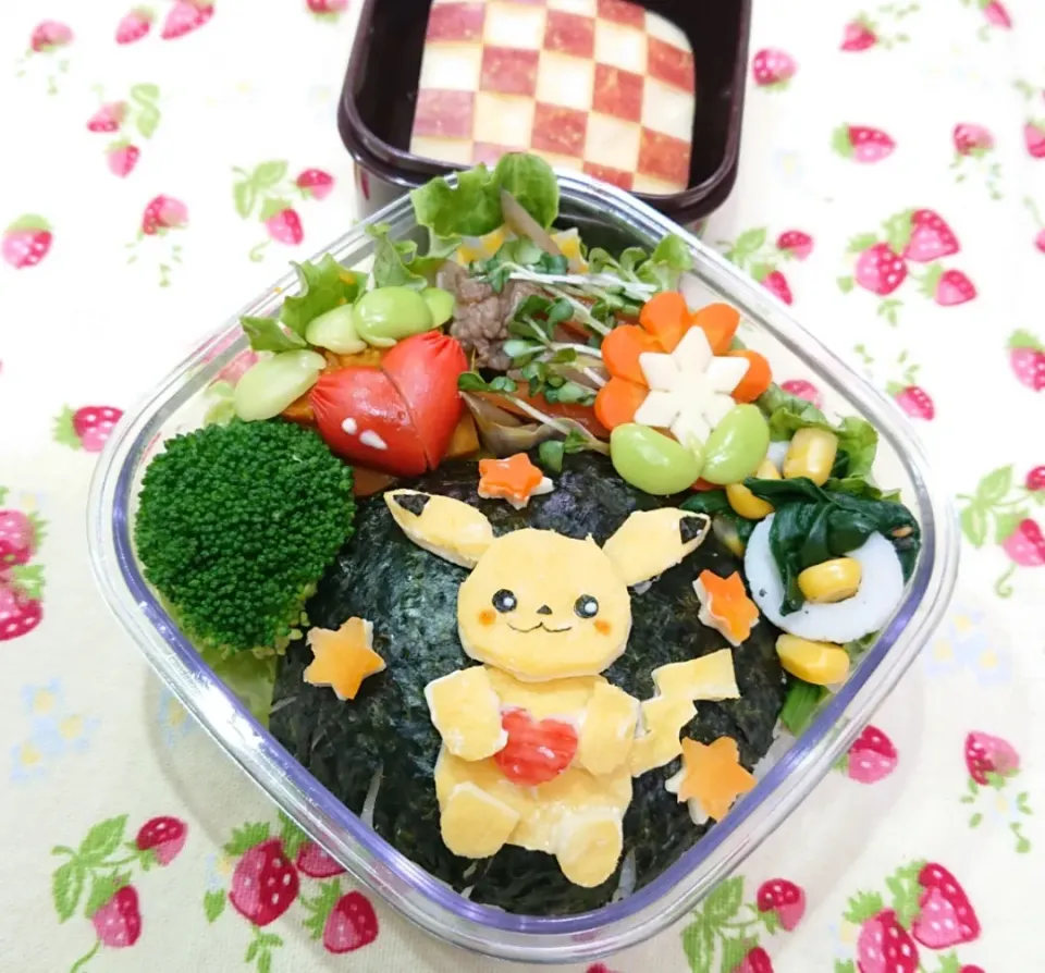 バレンタイン💕ピカチュウ弁当❤️|みちゅあしさん