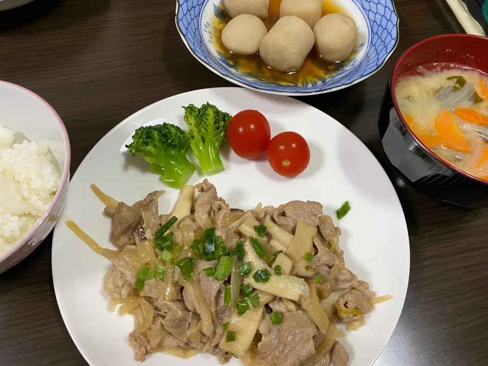 2/13 豚肉と玉ねぎのバタポン炒め|sunrisedxさん