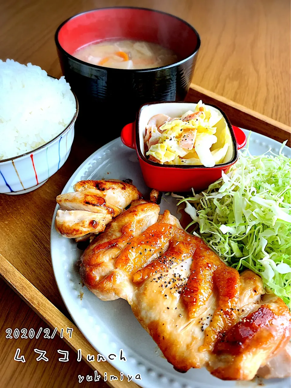 これうまつゆだけ！鶏ももステーキで昨日のムスコlunch🎶|yukimiya7262さん