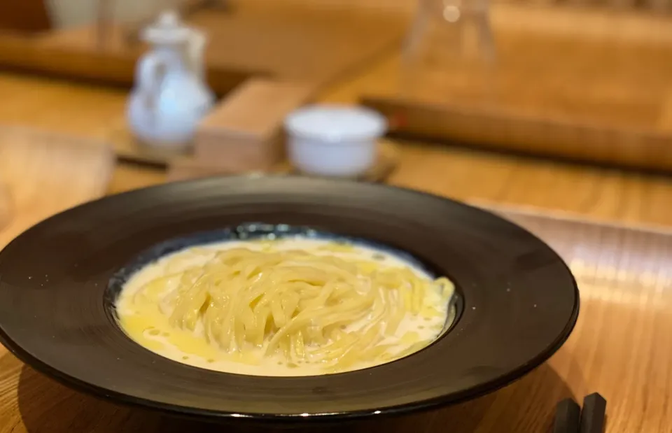 豆乳ラーメンの予定がスープパスタに|颯爽の遊び場さん