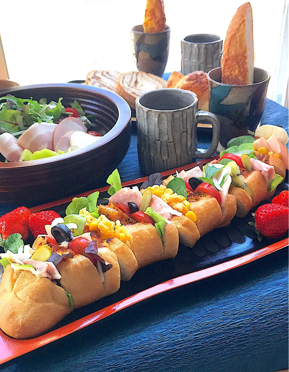 アコーディオンサンド🥖でパンランチ|サミカさん