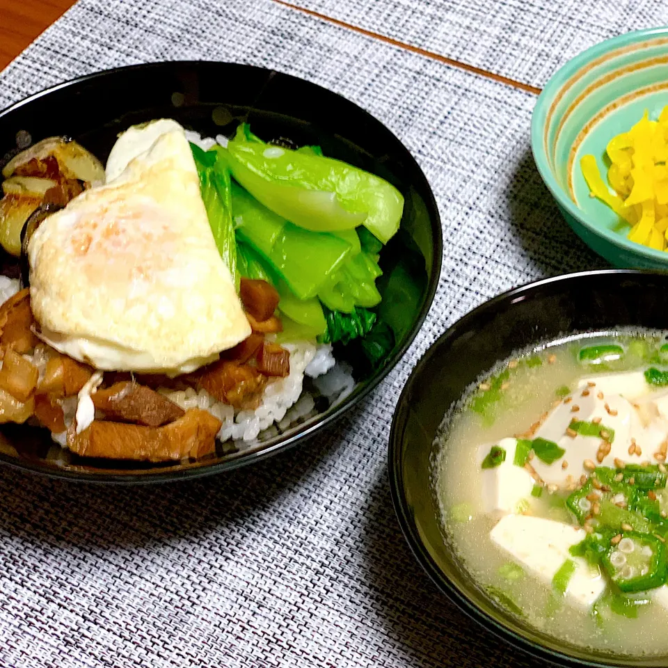 魯肉飯　豆乳スープ　夕飯|なおみさん