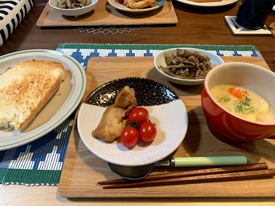 シチュー　ごぼうしぐれ煮　チャーシュー|irodori🍡さん