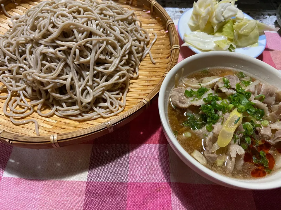 ラー油入り肉汁つけ蕎麦|ハルのただ飯さん