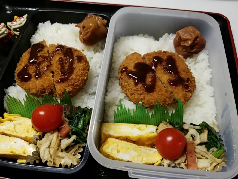 夫弁当、息子弁当|みどりさん