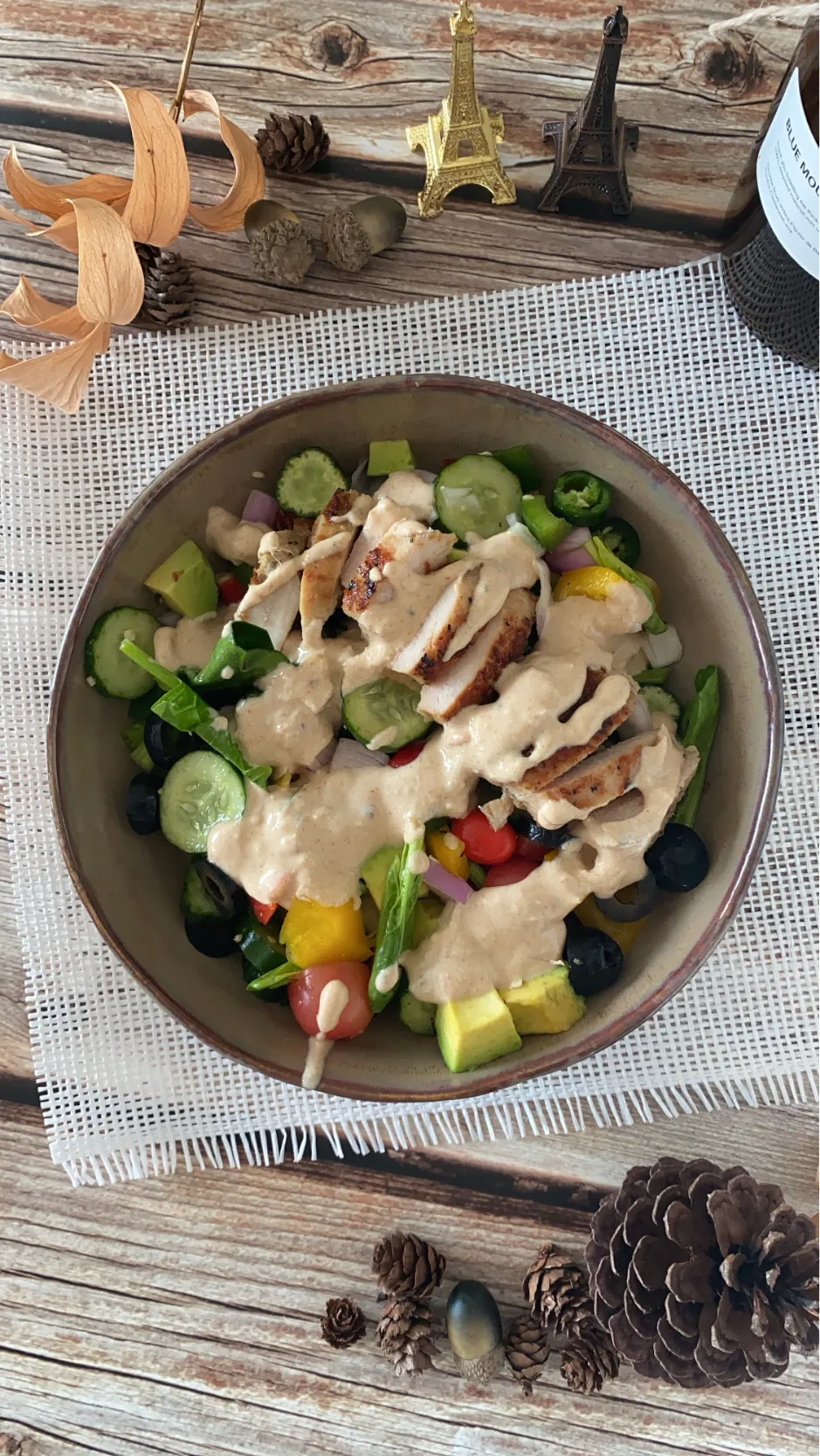 Dreamy Tahini Salad with grilled chicken breast|Natchy🦋さん