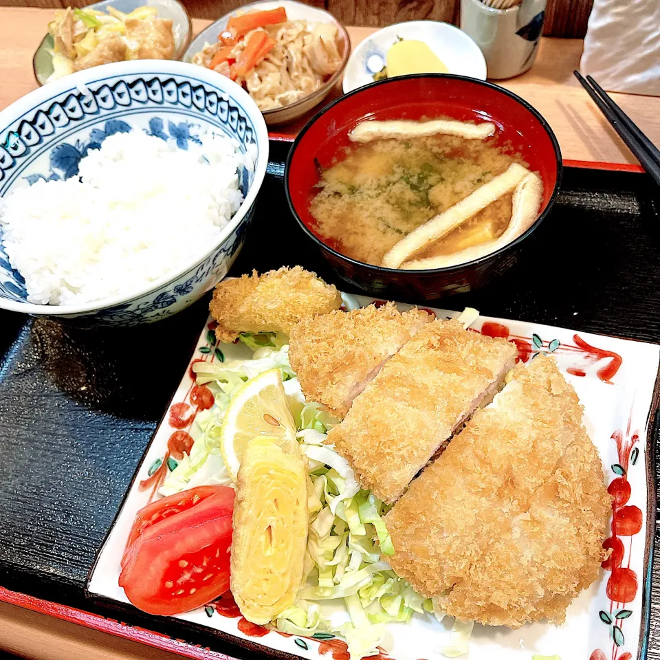 ロースカツ定食@わさび(月島)|塩豚骨さん