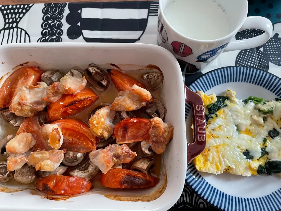 鶏肉とマッシュルームとトマトのオーブン焼き|だいしさん