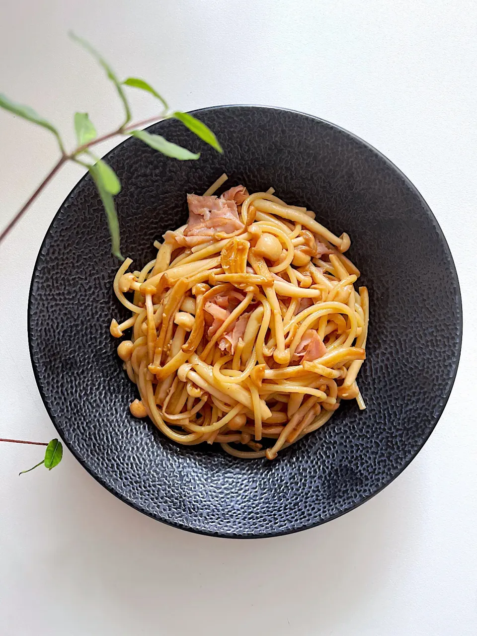 Snapdishの料理写真:Brown butter miso pasta with mushrooms and truffle ham|12Dragonさん