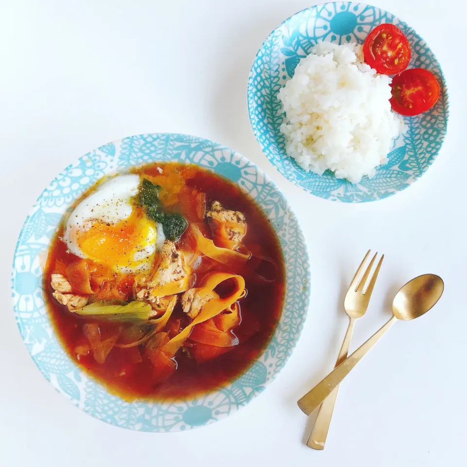 鶏ササミとにんじんのボルシチ風スープ🥕🐥|sakiさん