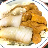 Snapdishの料理写真:ウニとエンガワ丼|gekoさん