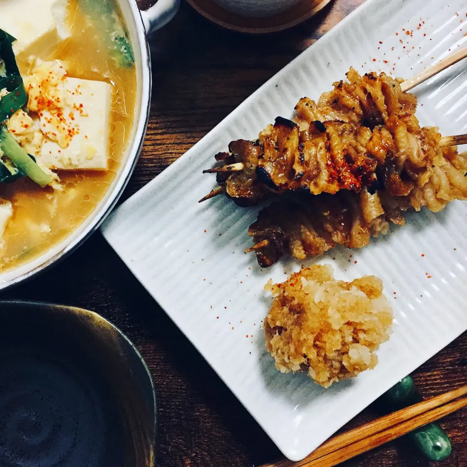 鶏皮の串焼き|はるなさん