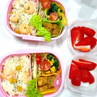 Snapdishの料理写真:双子弁当♪|花音さん