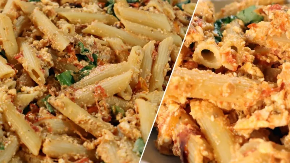 Oven Baked Tomato Feta Pasta|Dine With Nusratさん