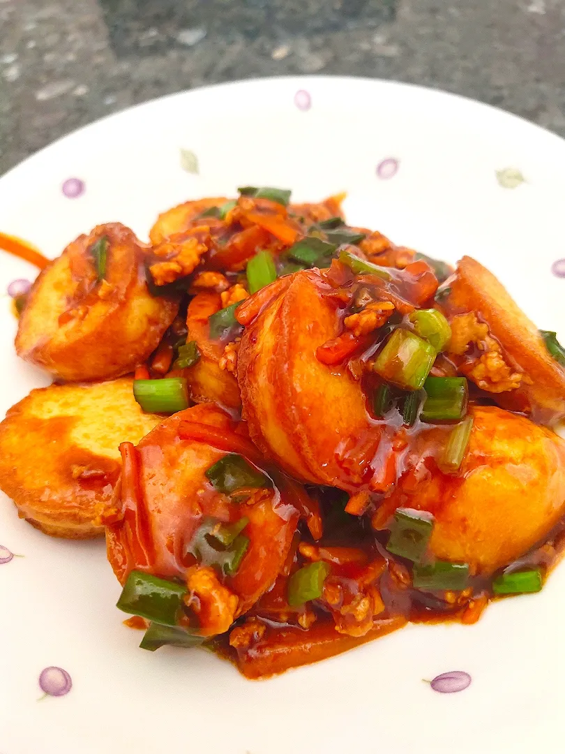 stir fry tofu with minced chicken|Natassjatayさん