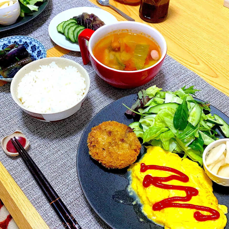 残り物晩ご飯|ツインうさぎさん