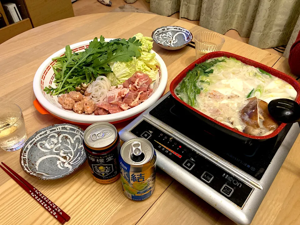 今日の夕食　豆乳鍋|ふわ猫はなちゃんさん