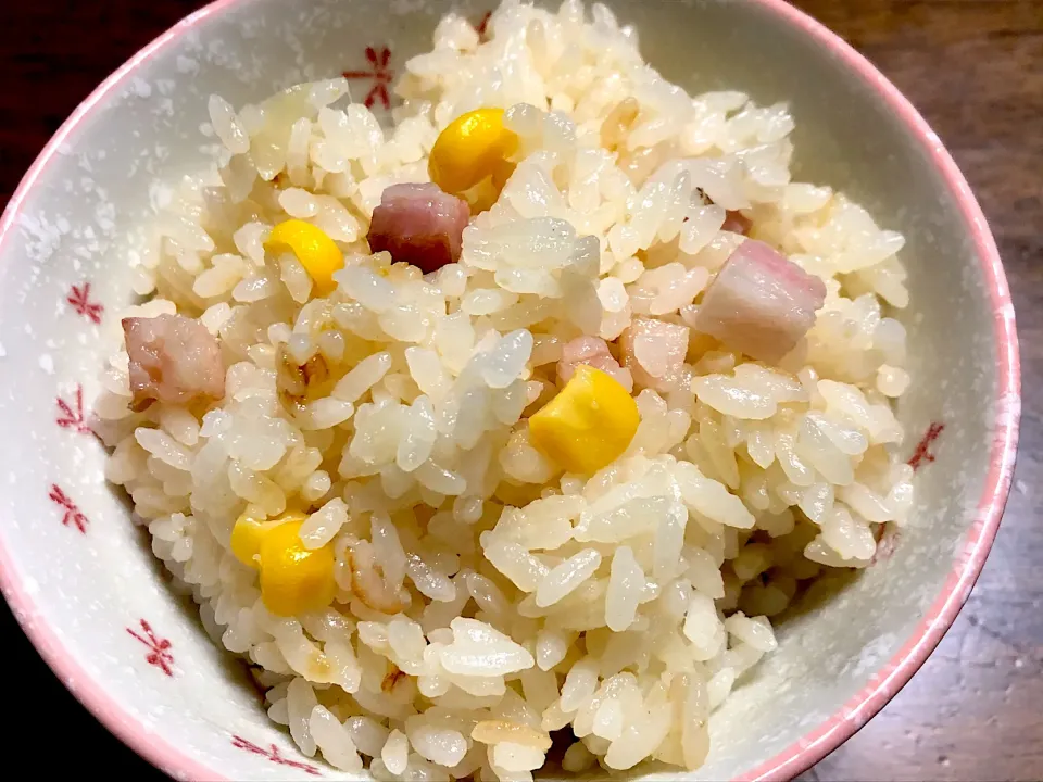 ベーコンとコーン🌽の炊き込みご飯|ひだまり農園さん