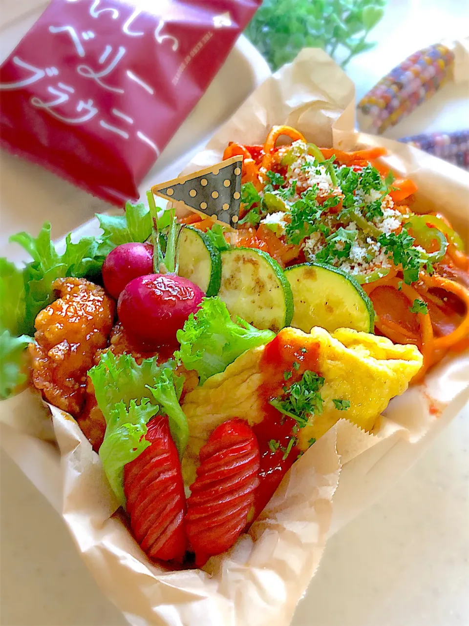 パスタお弁当🍝ナポリタンバージョン🍅|みゆきさん