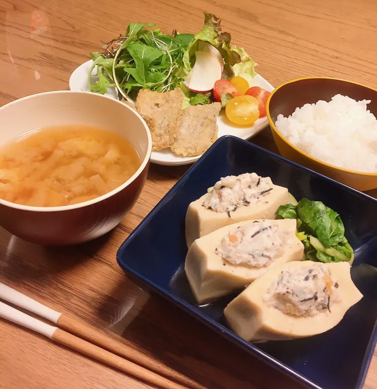 Snapdishの料理写真:高野豆腐の煮物定食|Ｋazuyoさん