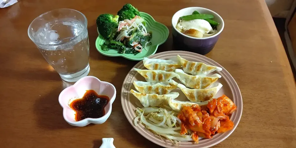 餃子、わけぎの酢味噌和え、高野豆腐煮|裕子さん