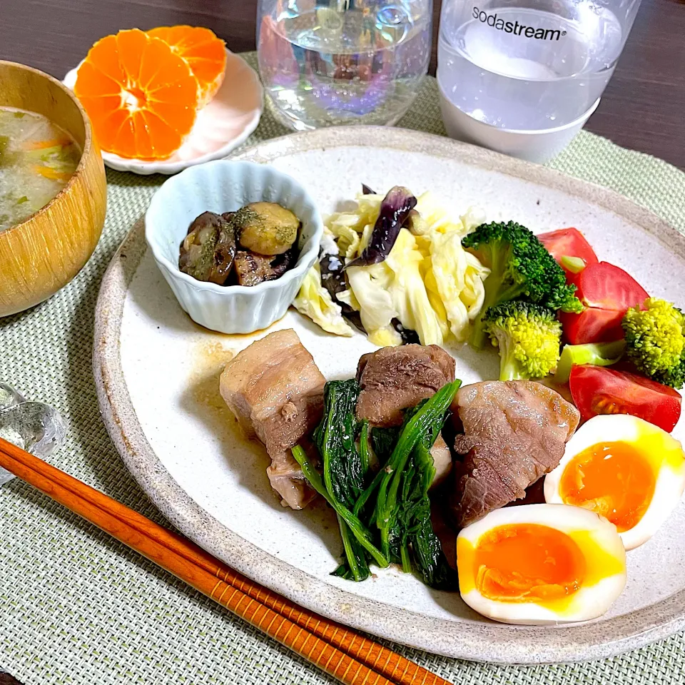 2/23晩ご飯：低温調理豚バラ|ななみんさん