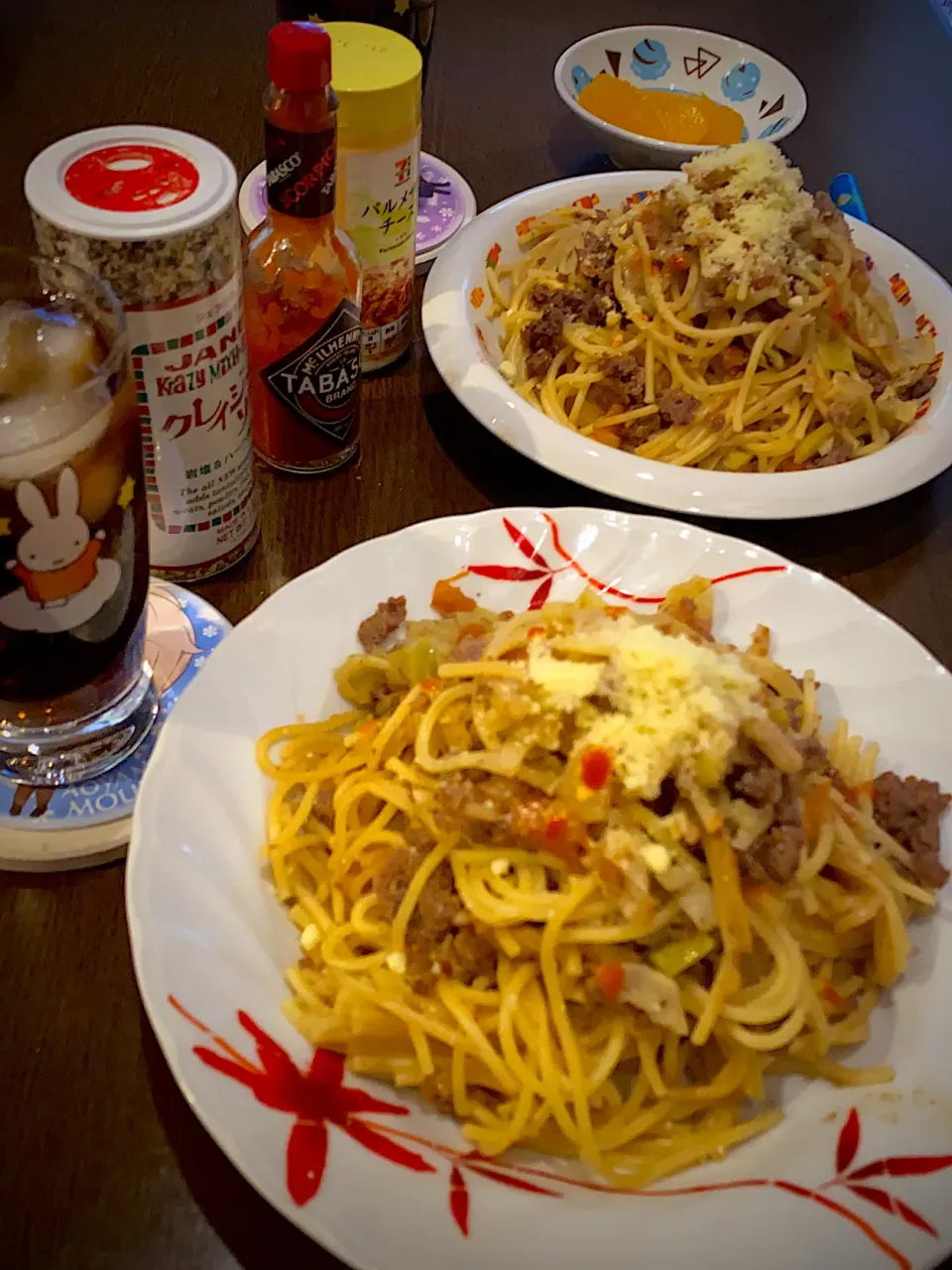 スパゲティボロネーゼ🍝　パルメザンチーズ🧀　コーラ🍹|ch＊K*∀o(^^*)♪さん