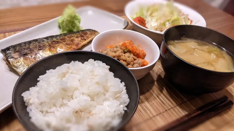 さば塩焼定食〜
の晩ごはん✨|kaz(*･ω･)さん