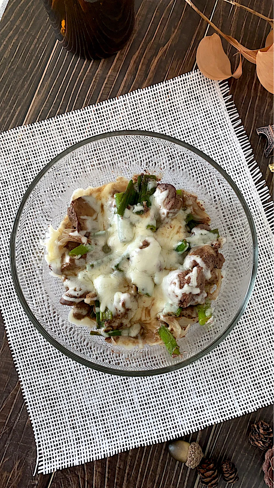 Mozzarella Stir Fried Chives and Chicken Liver|Natchy🦋さん