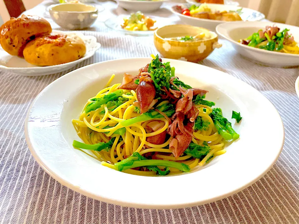 菜の花とホタルイカのパスタ🍝|ゆかりさん