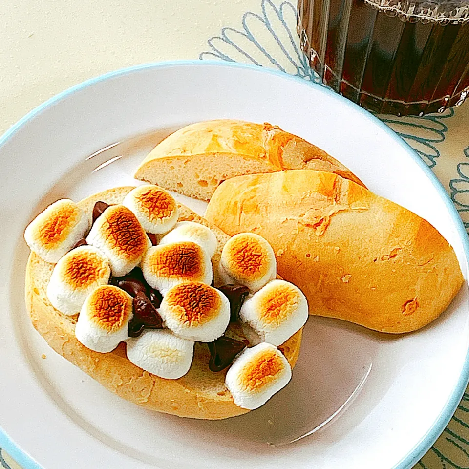 焼きチョコマシュマロのオープンサンド|アスママさん