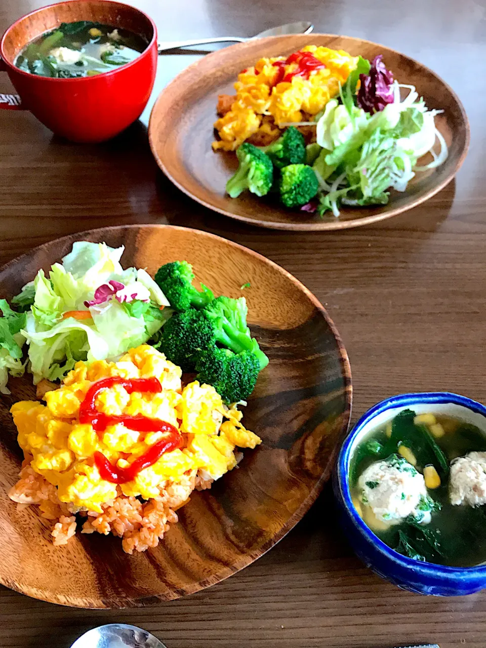 オムライスと鶏団子スープランチ|とみぃさん