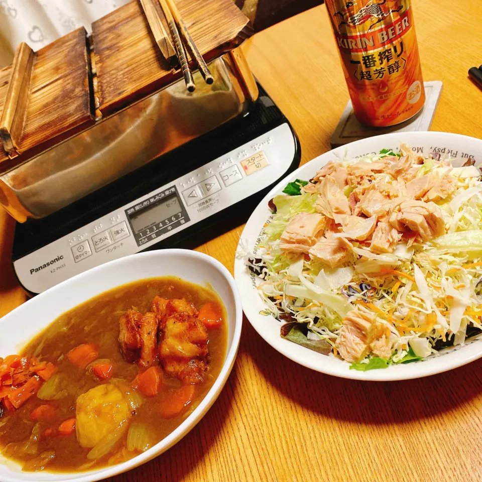 ‪‪おでん🍢
唐揚げカレー🍛
ツナサラダ|naoさん