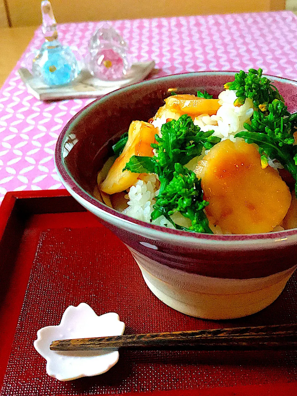 Snapdishの料理写真:帆立貝柱と菜の花のご飯|サミカさん