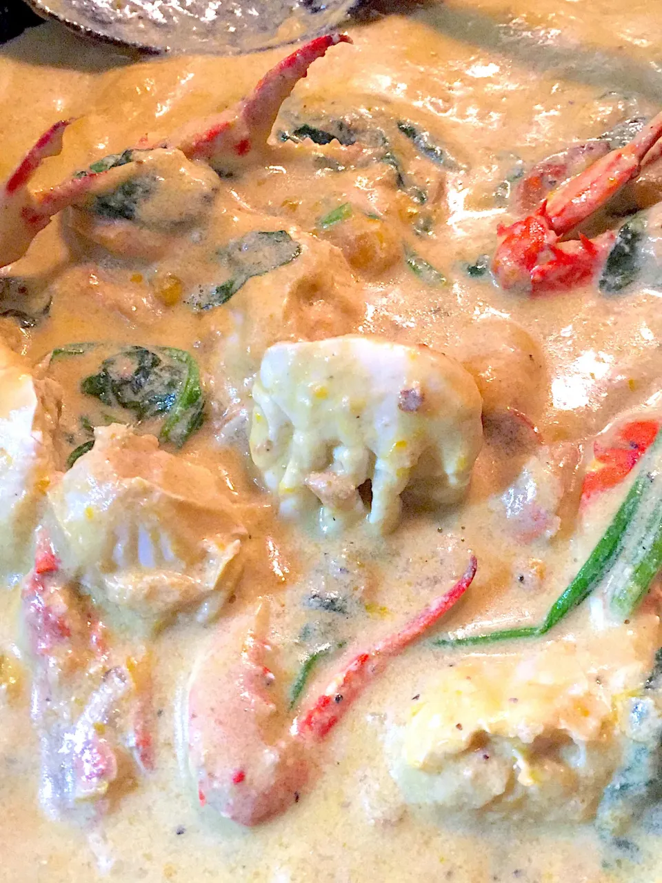 Crab with coconut milk spinach and squash|Alex Barrionさん