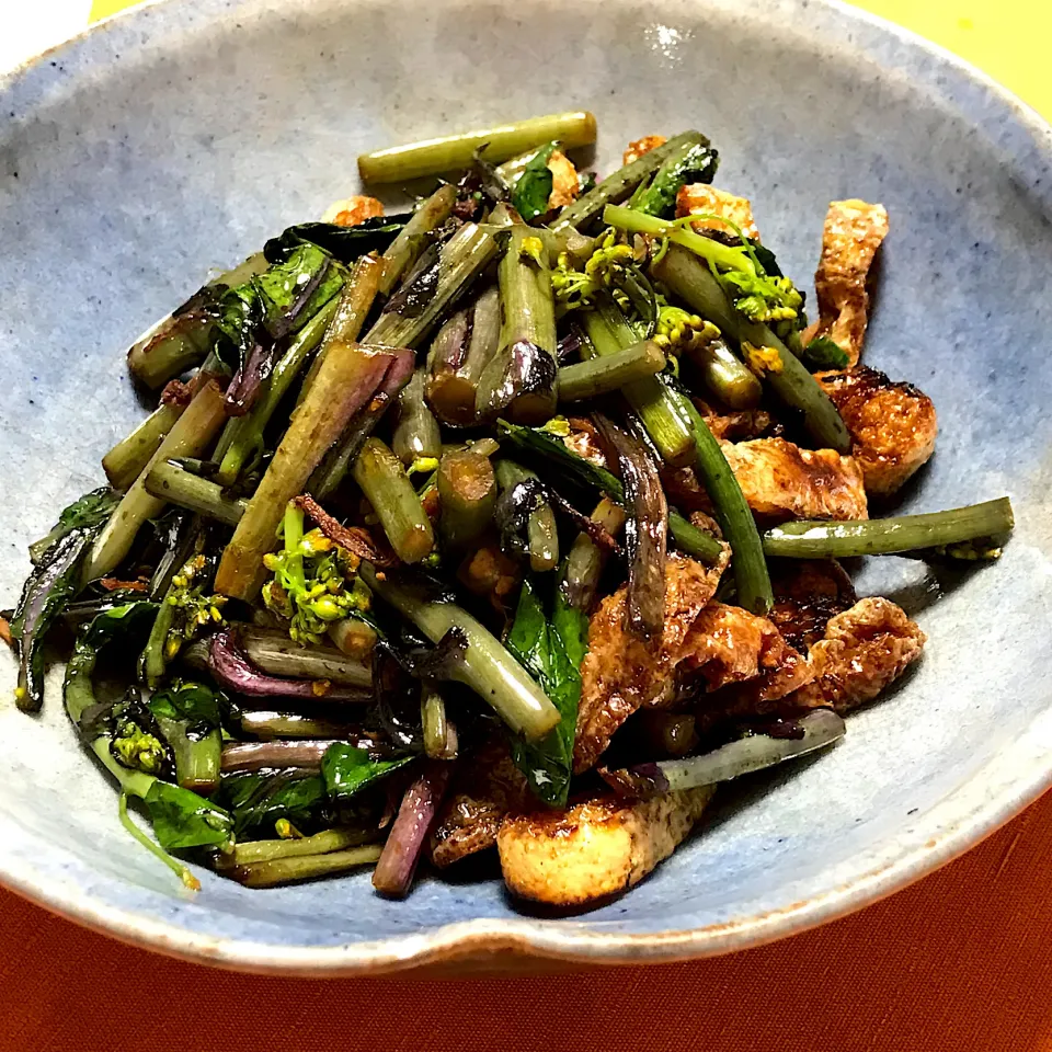 紅菜苔と油揚げの炒め物|ゼニコさん