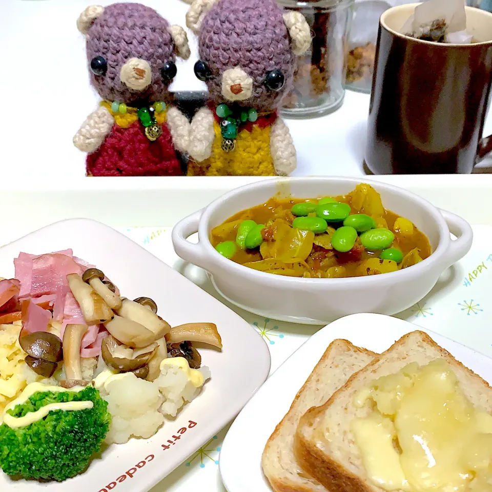 Snapdishの料理写真:朝ごぱん(๑╹ω╹๑ )|chagashiさん