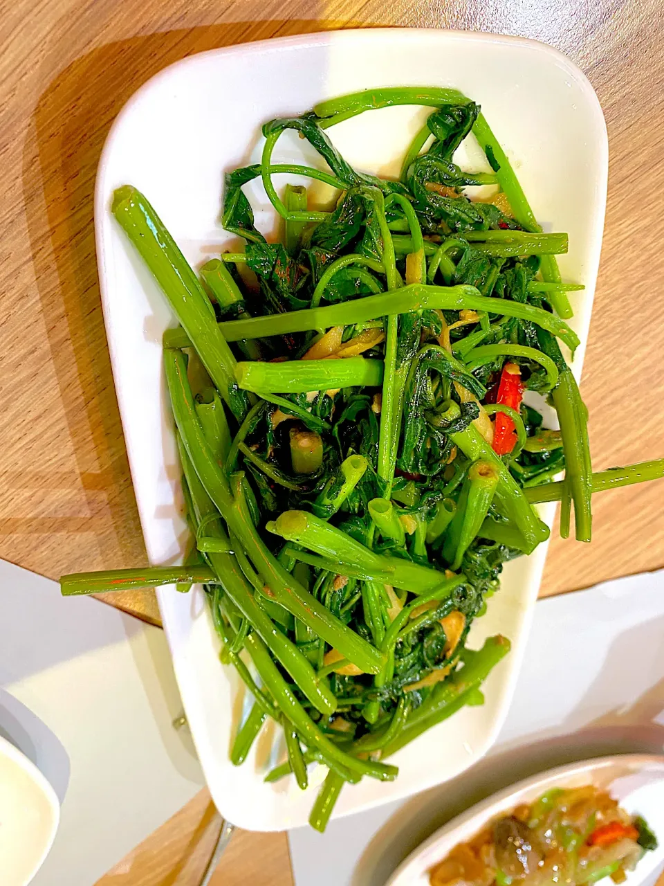 Fried water spinach in salty fish|skyblueさん