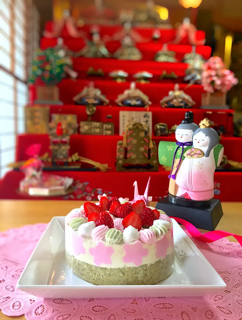 糀甘酒入りのひな祭りケーキです〜🌸✴🎎✴🌸|sucreroomさん