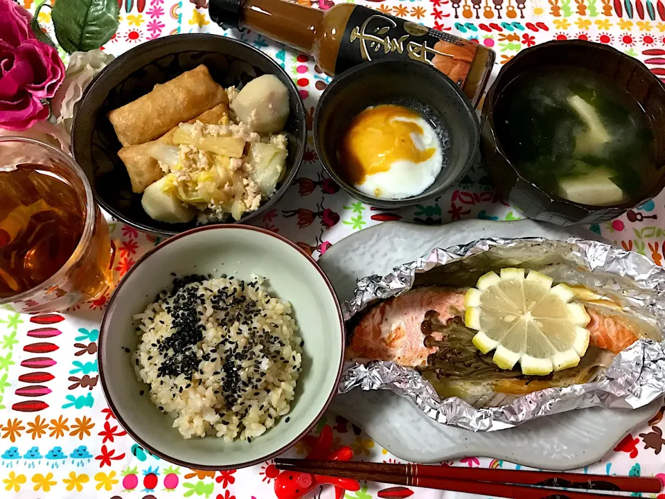 Snapdishの料理写真:いつかの晩御飯💓なだちいちゃんのレモン🍋と噂の雲丹醤油でワンランクアップご飯ご馳走さまでした〰💓|noeさん