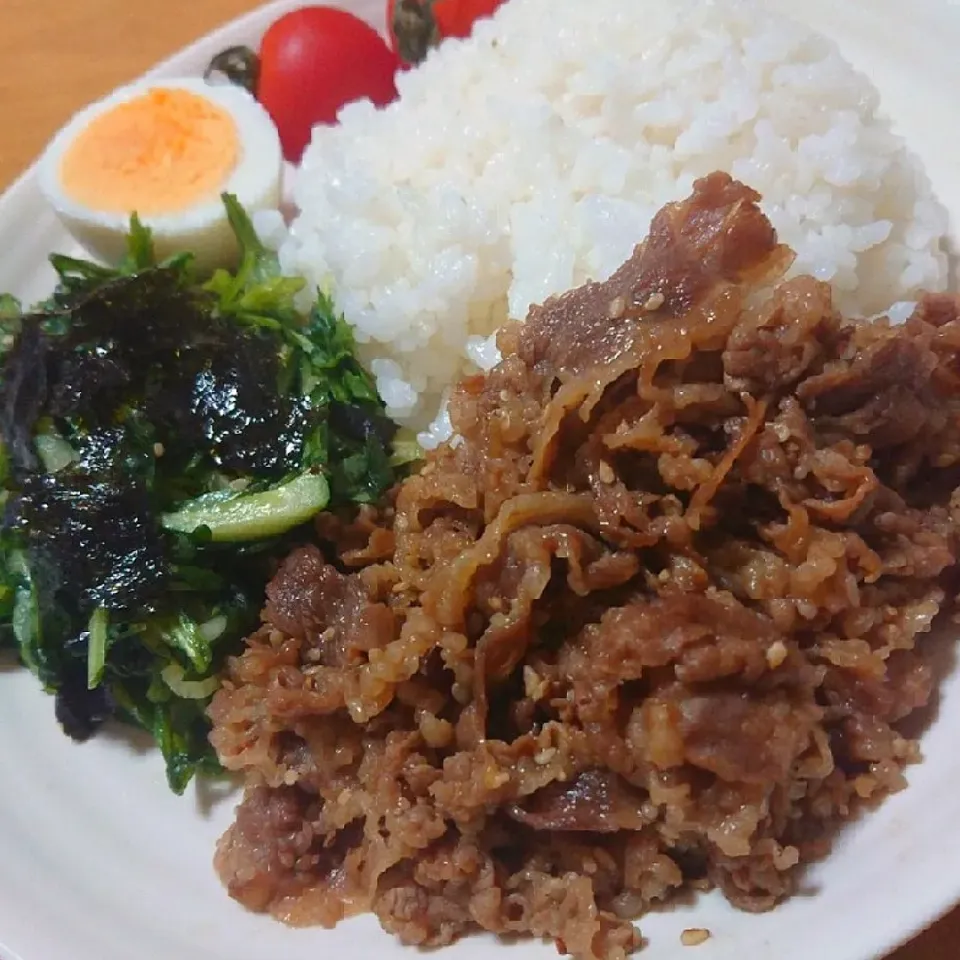 牛肉の甘辛焼きワンプレートごはん|よしみさん