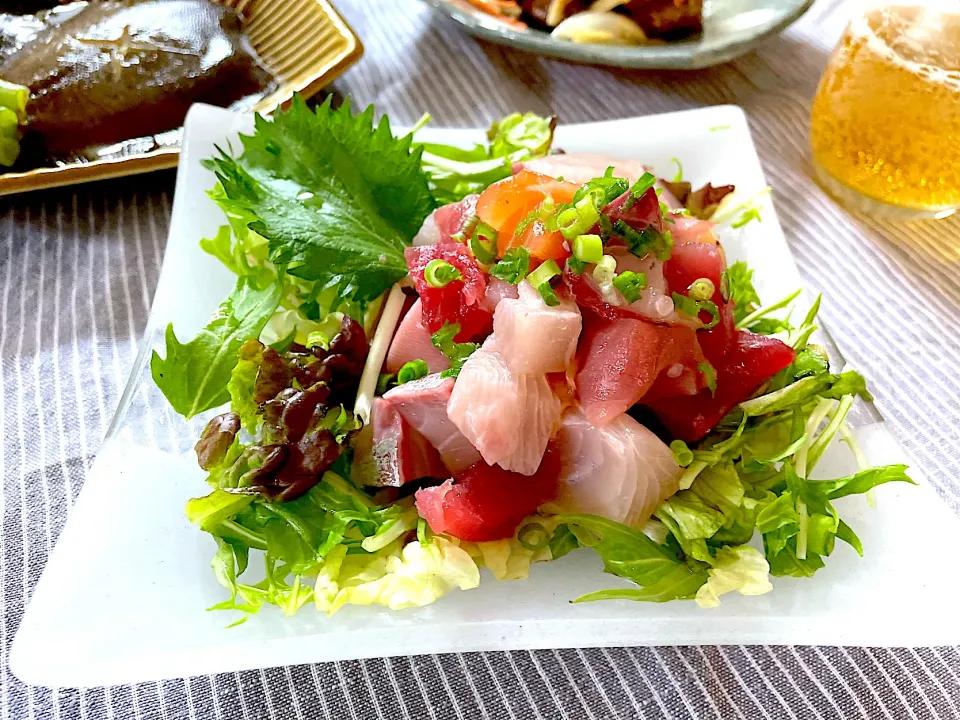 Snapdishの料理写真:お刺身サラダ🥗|ゆかりさん