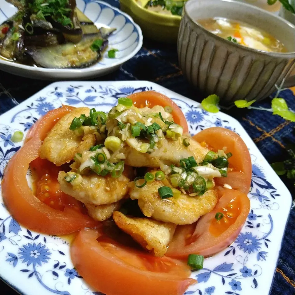 Snapdishの料理写真:鶏胸肉のうま塩焼き〜ねぎまみれ|とまと🍅さん