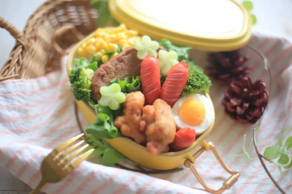 【蓋閉まらん弁当】ハンバーグ弁当|ゆいか＊さくママさん