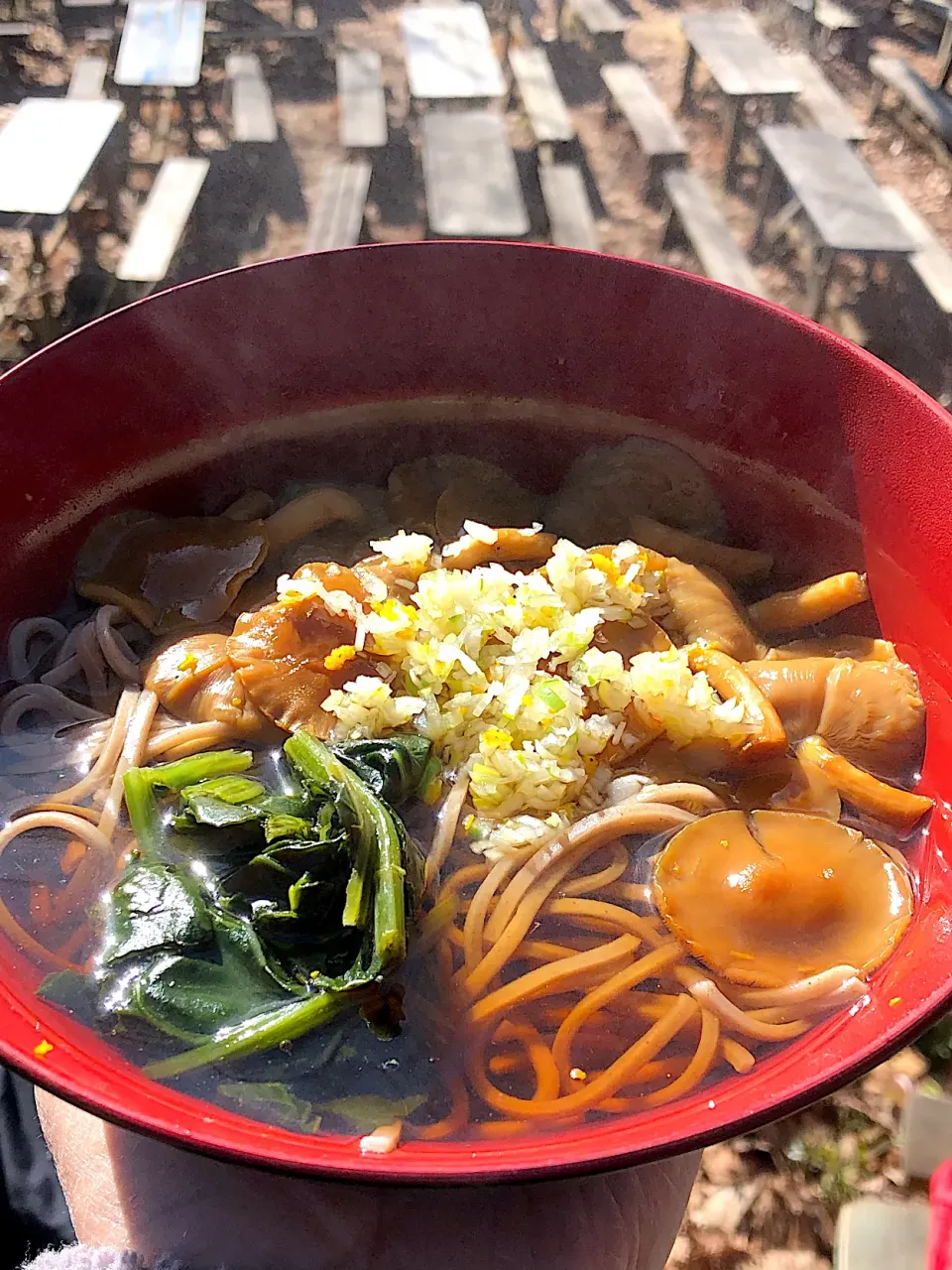 景信山の青木茶屋さんの　なめこ蕎麦|sudachiさん