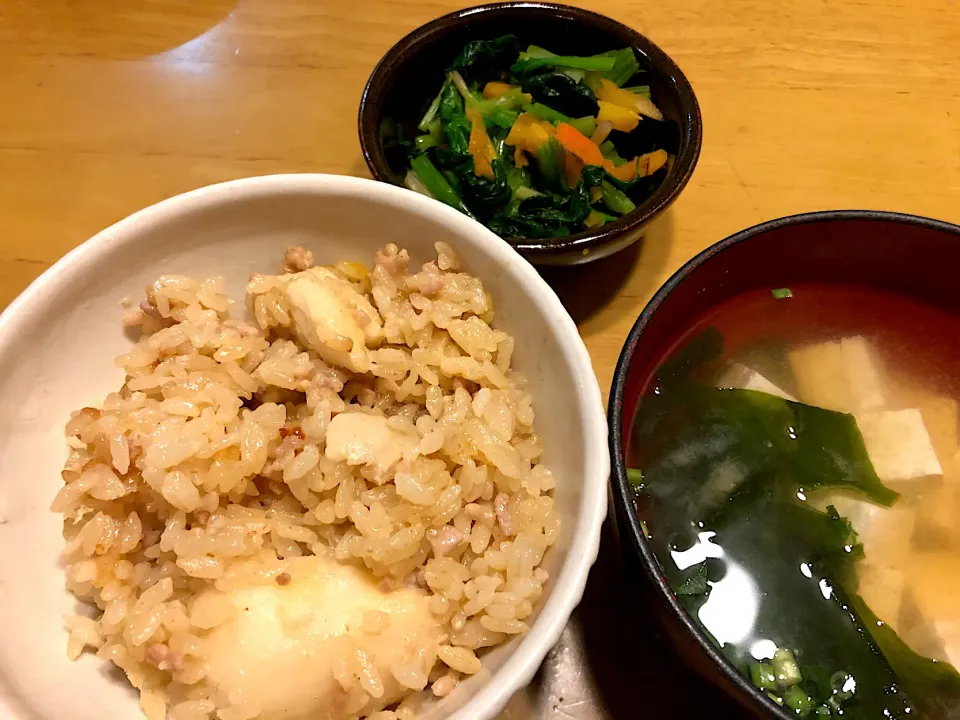 里芋とひき肉のカレー風味炊き込みご飯|ゆっこっこさん